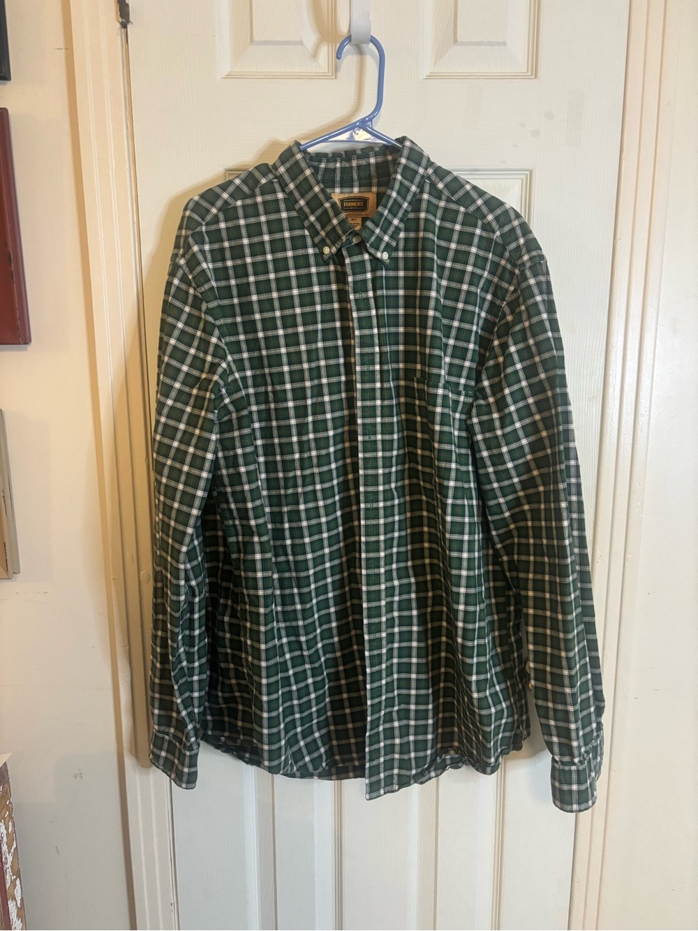 The Foundry Supply Co. Dark Green Plaid Button-Down Shirt